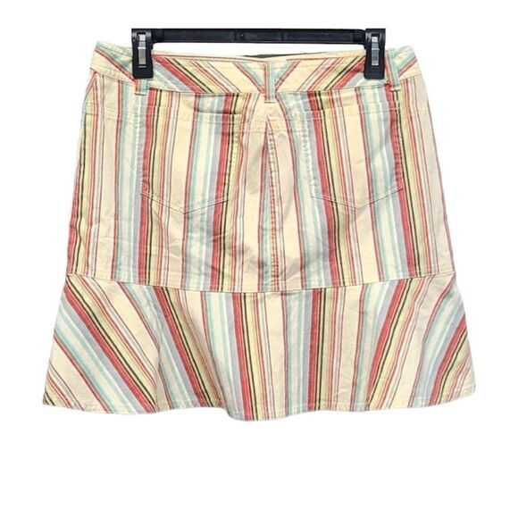 Ann Taylor Loft Women’s Stripped Ruffle Mini Skirt Size 6 - Picture 2 of 5